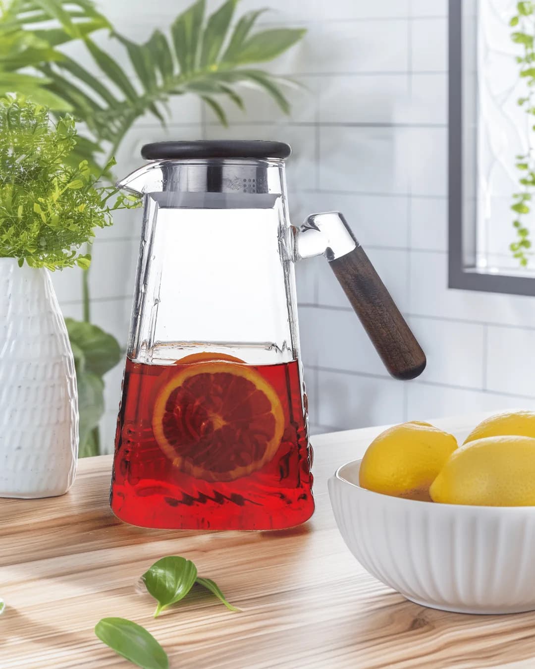 Sener Cam Sürahi 1800 ML Akasya Kapaklı Wave CAM 401361 - 1. görsel