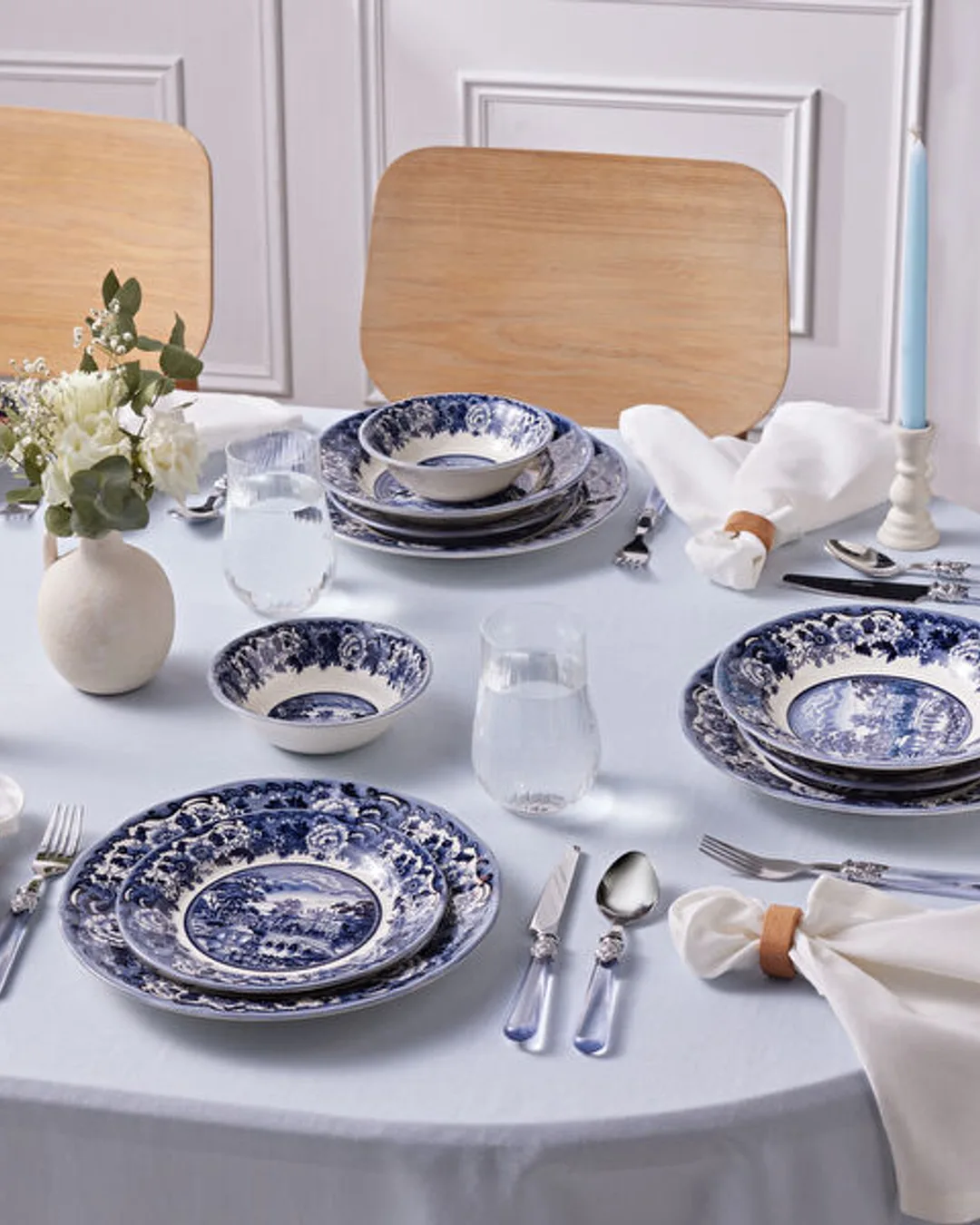 Karaca Yemek Takımı 24 Parça 6 Kişilik OLD Town Mavı 8683650253969 - 1. görsel