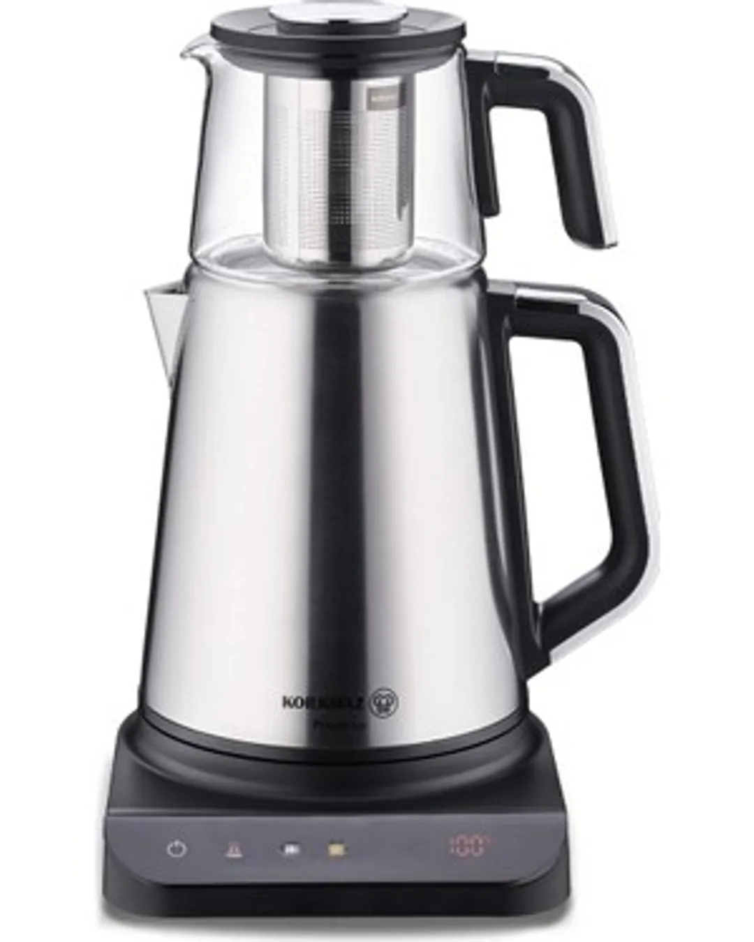 Korkmaz Elektrikli Çaydanlık Prosense Inox Cam Demlik A852 01 - 1. görsel